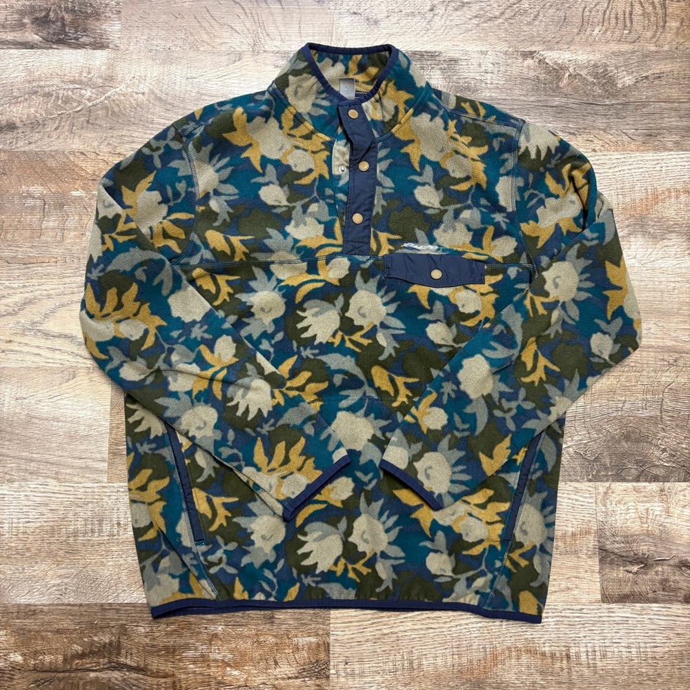 Fuzzy Floral Patterned Pullover - image 1